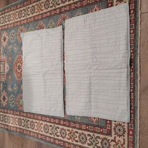 NEW Harbor House THICK Quilted 100% Cotton Sky Blue Pillow Shams Set of Two